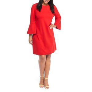 NWT Womens Plus Size 2X or 3X The Limited Red Bell Sleeve Ponte Knit Dress NEW